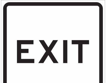 Brady Signs & Signage 115474 - EXIT Sign, 18 H x 18 W x 0.090 D, Black on White (115474)