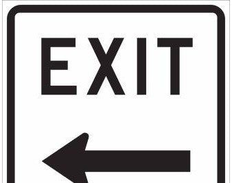 Brady Signs & Signage 115475 - EXIT Sign, 18 H x 18 W x 0.090 D, Black on White (115475)