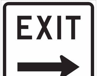 Brady Signs & Signage 115476 - EXIT Sign, 18 H x 18 W x 0.090 D, Black on White (115476)