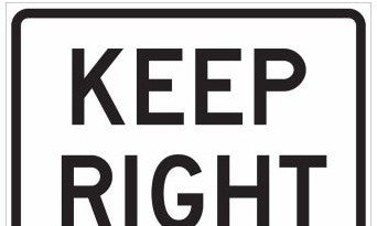 Brady Signs & Signage 115491 - Keep Right Sign, 18 H x 24 W x 0.090 D, Aluminum (115491)