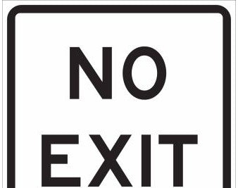 Brady Signs & Signage 115507 - NO EXIT Sign, 18 H x 18 W x 0.090 D, Black on White (115507)