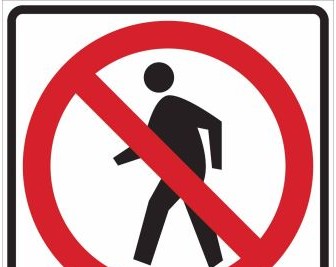 Brady Signs & Signage 115515 - Do Not Cross Picto Sign, 24 H x 24 W x 0.090 D (115515)