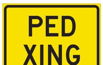 Brady Signs & Signage 115542 - Ped Xing Sign, 18 H x 24 W x 0.090 D, Aluminum (115542)