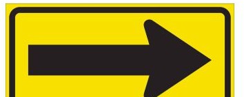 Brady Signs & Signage 115556 - Right Arrow Sign, 12 H x 24 W x 0.090 D, Aluminum (115556)