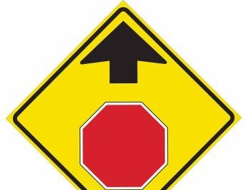 Brady Signs & Signage 115588 - Stop Ahead Picto Sign, 30 H x 30 W x 0.090 D (115588)