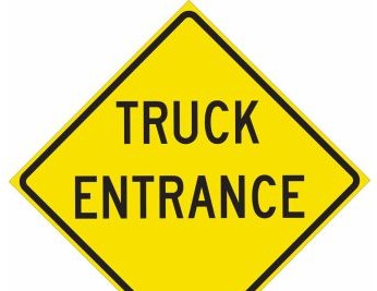 Brady Signs & Signage 115598 - Truck Entrance Sign, 24 H x 24 W x 0.090 D (115598)