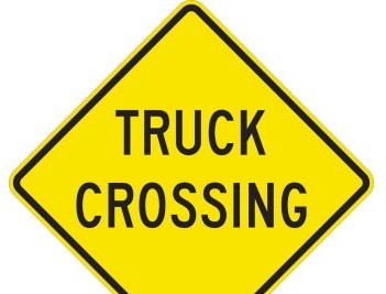 Brady Signs & Signage 115601 - Truck Crossing Sign, 24 H x 24 W x 0.090 D (115601)