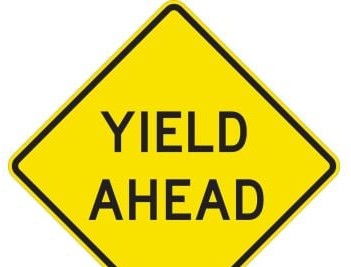 Brady Signs & Signage 115607 - Yield Ahead Sign, 24 H x 24 W x 0.090 D, Aluminum (115607)
