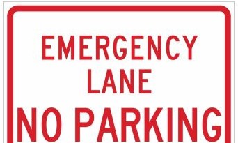 Brady Signs & Signage 115615 - Emergency Lane No Parking Sign, 18 H x 24 W x (115615)