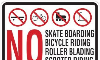 Brady Signs & Signage 115631 - No Skate Boarding Sign, 18 H x 24 W x 0.090 D (115631)
