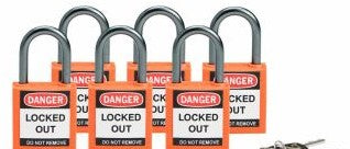 Brady Lockout/Tagout 118928 - Compact Key Retaining Padlocks Nylon 1 in Aluminum (118928)