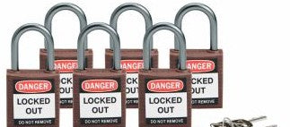 Brady Lockout/Tagout 118931 - Compact Key Retaining Padlocks Nylon 1 in Aluminum (118931)