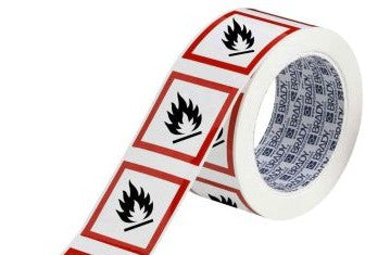 Brady Labels 121203 - GHS Flammable Picto Label, 2 H x 2 W x .035 D (121203)