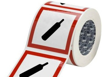 Brady Labels 121206 - GHS Gas Pressure Picto Label, 4 H x 4 W x .035 D (121206)