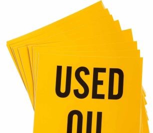 Brady Labels 121434 - B7569 6 x 6 Black on Yellow, USED OIL DRUM LABEL (121434)