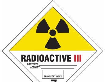 Brady Labels 121441 - B7569 4 x 4 B,R,W/Y 500/Rl Radioactive 2 (121441)