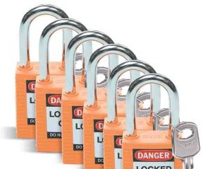 Brady Lockout/Tagout 123270 - Standard Key Retaining Lockout Nylon Padlock 1.5 (123270)