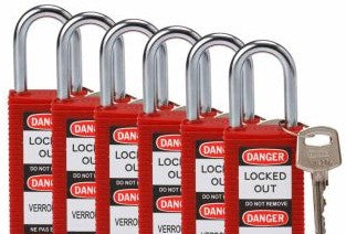 Brady Lockout/Tagout 123396 - Long Body Key Retaining Lockout Nylon Padlock 1.5 (123396)