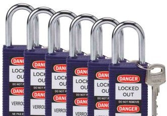 Brady Lockout/Tagout 123430 - Long Body Key Retaining Lockout Nylon Padlock 1.5 (123430)