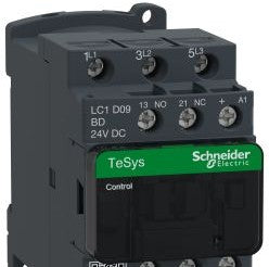 Square D Contactors LC1D09BD - TeSys D Contactor, 3-Poles (3 NO), 9A, 24V DC (156025)