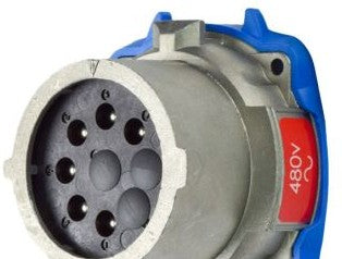 Meltric Plugs & Receptacles 17-18051 - Inlet, 20A, 480V, 5-P+G, DN9c (17-18051)