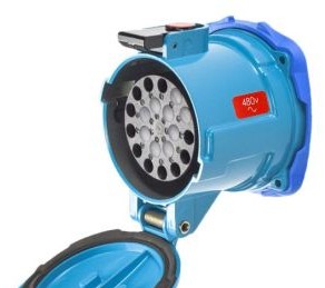Meltric Plugs & Receptacles 17-64101 - Receptacle, 20A, 480V, 10-P+G, DN20c (17-64101)