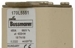 Bussmann Fuses 170L5551 - Fuse-link, high speed, 450 A, AC 660 V, Size 1 (170L5551)