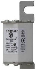 Bussmann Fuses 170M1412 - Fuse-link, high speed, 32 A, AC 690 V, DIN 000 (170M1412)