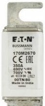 Bussmann Fuses 170M2670 - Fuse-link, high speed, 350 A, AC 690 V, DIN 00 (170M2670)