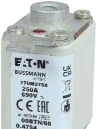 Bussmann Fuses 170M2768 - Fuse-link, high speed, 250 A, AC 690 V, size 00 (170M2768)