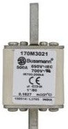 Bussmann Fuses 170M3021 - Fuse-link, high speed, 500 A, AC 690 V, compact (170M3021)