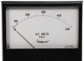 Simpson Electric Panel Meters & Gauges 17779 - Panel Meter, 0-500VAC, 4.5in., Ext. Multiplier (17779)