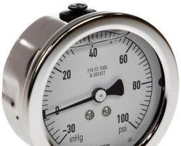 NOSHOK Panel Meters & Gauges 25-510-30/100-PSI - Pressure Gauge, 2.5in. 304SS Case (25-510-30/100-psi)