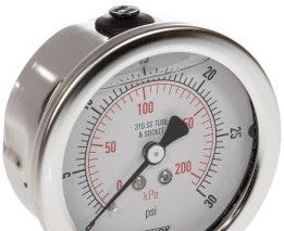 NOSHOK Panel Meters & Gauges 25-510-30-PSI/KPA - Pressure Gauge, 2.5in. 304SS Case (25-510-30-psi/kPa)