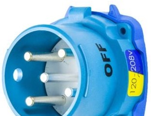 Meltric Plugs & Receptacles 33-18167 - Inlet, 20A, 120/208V, 3P+N+G, Poly, DS20 (33-18167)