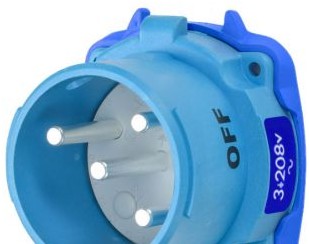 Meltric Plugs & Receptacles 33-38163 - Inlet, 30A, 208V, 3P+G, Poly, DS30 Decontactor (33-38163)