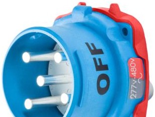 Meltric Plugs & Receptacles 33-68047 - Inlet, 60A, 277/480V, 3P+N+G, Poly, DS60 (33-68047)