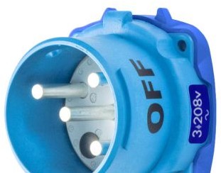 Meltric Plugs & Receptacles 33-68163 - Inlet, 60A, 208V, 3P+G, Poly, DS60 (33-68163)