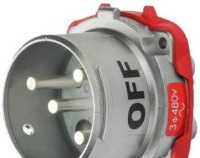 Meltric Plugs & Receptacles 37-68043 - Inlet, 60A, 480V, 3P+G, Metal, DS60 (37-68043)