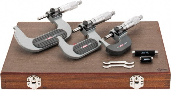 SPI CMS160809007 SPI Mechanical Outside Micrometer Set: 3 Pc, 0 to 3â³ (CMS160809007)