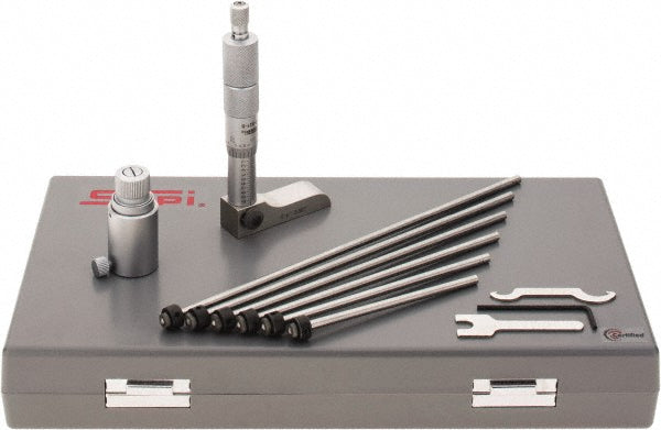 SPI CMS160809211 SPI Mechanical Depth Micrometer: 6'' Range, 6 Rods (CMS160809211)