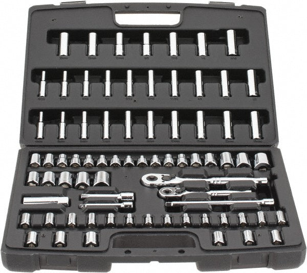 Stanley 96-010 Stanley Socket Set: Deep Standard, 75 Pc, 1/4 & 3/8" Drive, 3/16 to (96-010)