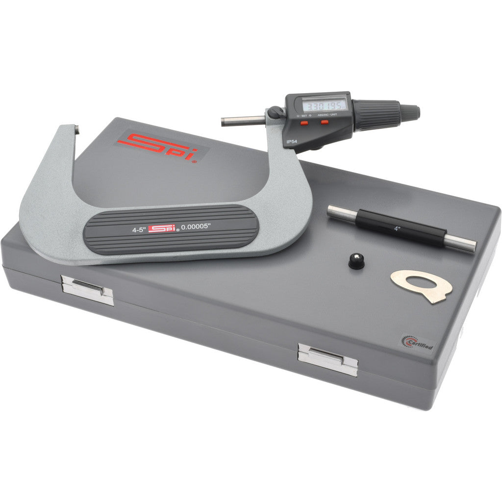 SPI CMS161205005 SPI Electronic Outside Micrometer: 100.00 mm to 5", IP54 (CMS161205005)