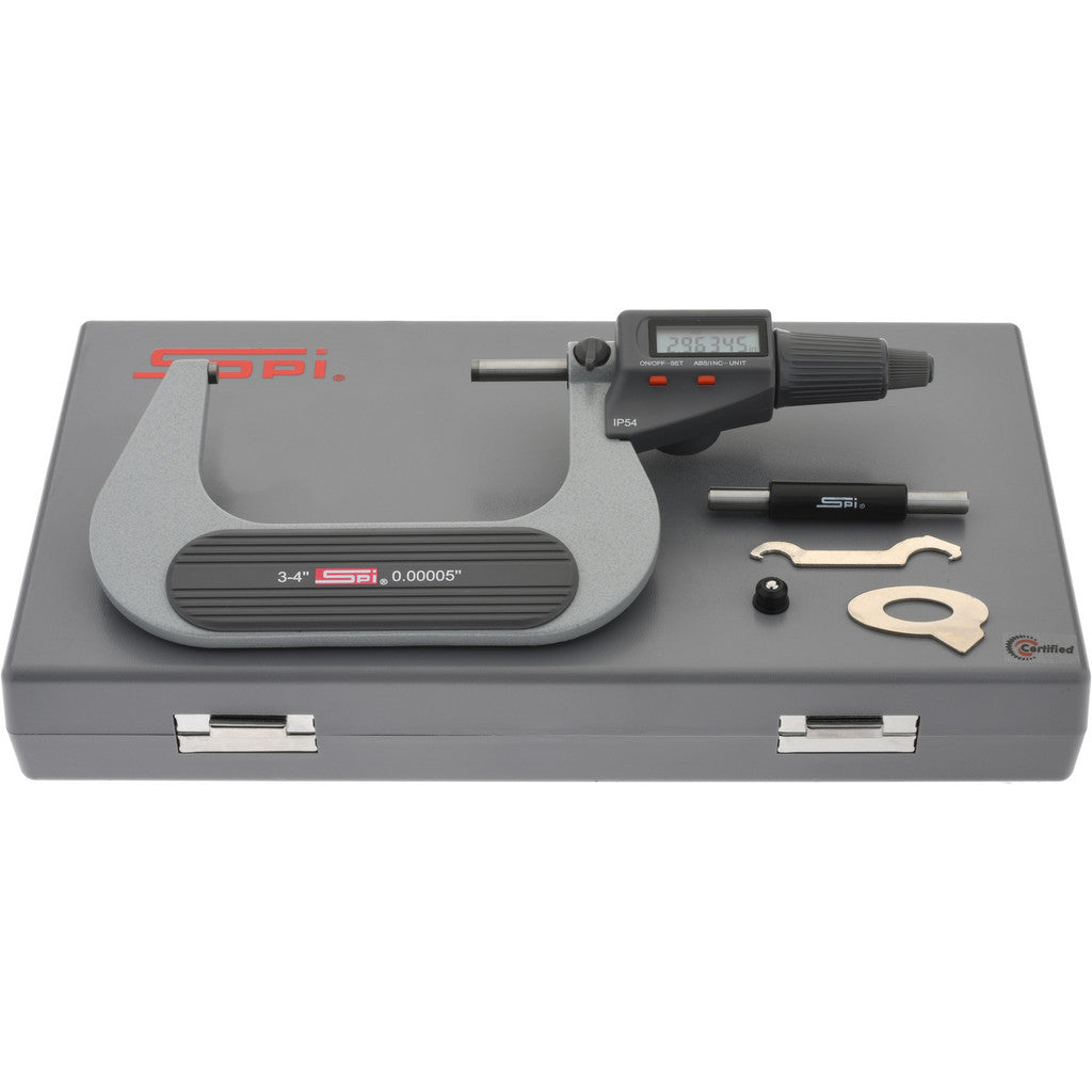 SPI CMS161205004 SPI Electronic Outside Micrometer: 75.00 mm to 4", IP54 (CMS161205004)