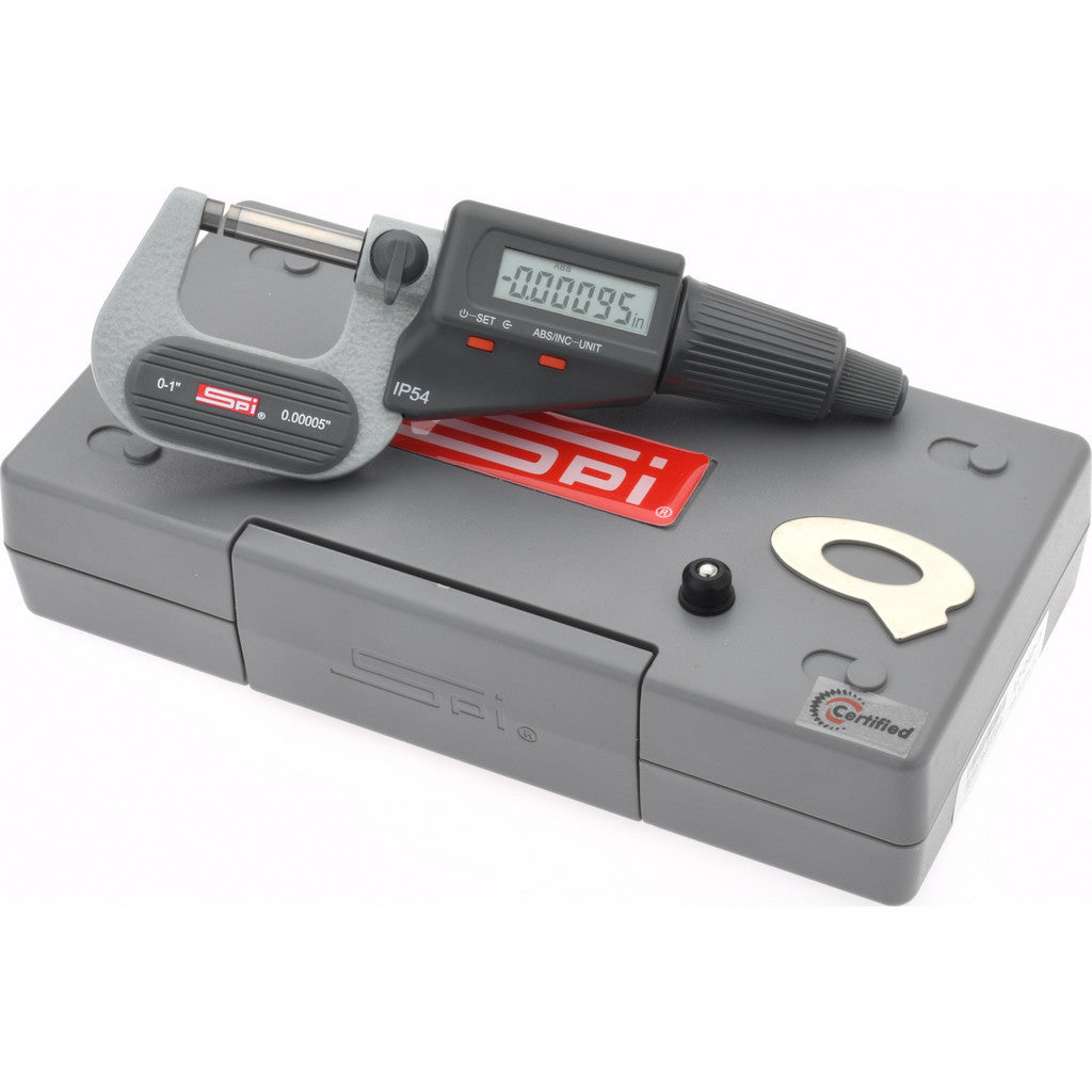 SPI CMS161205001 SPI Electronic Outside Micrometer: 0.00 mm to 1", IP54 (CMS161205001)
