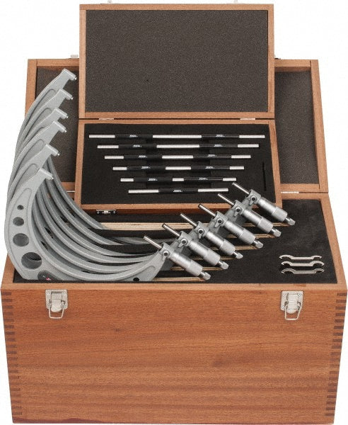 SPI CMS160622019 SPI Mechanical Outside Micrometer Set: 6 Pc, 6 to 12" Measurement (CMS160622019)