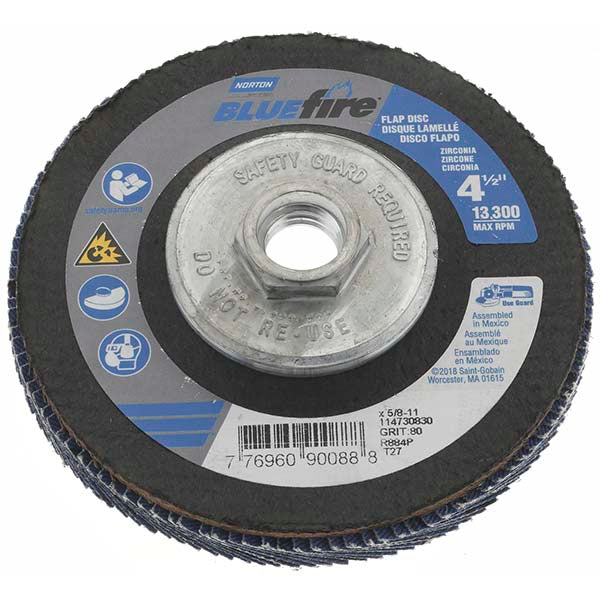 Value Collection N03529 Value Collection Flap Disc: 4-1/2" Dia, 80 Grit, Zirconia - Pack of 5 (N03529)