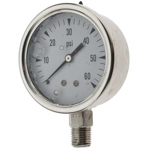 Value Collection 729212 Value Collection Pressure Gauge: 2-1/2" Dial Dia, 0 Min psi, 60 Max (729212)