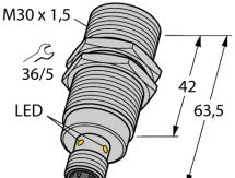 Turck Inductive Proximity BI20-EGT30F-AP6X-H1141 - Sensor, Proximity, 20mm Sensing (46147100)