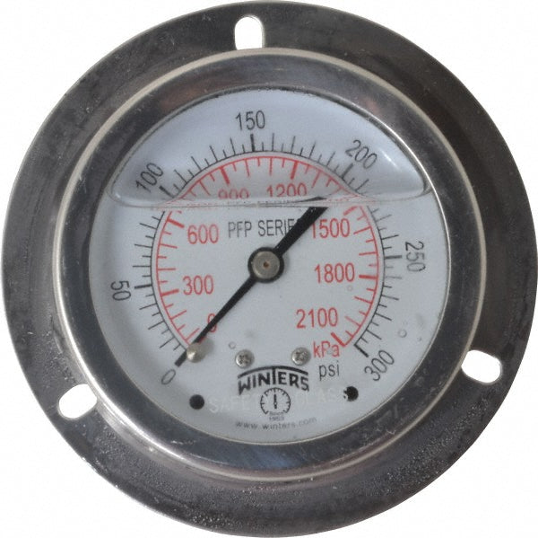 Winters PFP927-25FF-SG. Winters Pressure Gauge: 2-1/2" Dial Dia, 0 Min psi, 300 Max (PFP927-25FF-SG.)